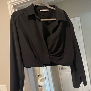 Cropped button down Zara top size XL